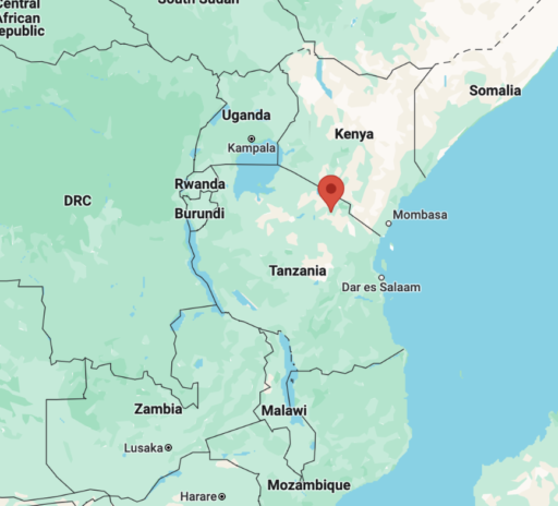 Une carte indiquant l'endroit où l'accident a eu lieu, en Tanzanie